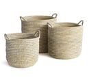 Online Designer Hallway/Entry Dahlia White Rivergrass Handled Baskets, Set of 3