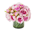 Online Designer Hallway/Entry Faux Magenta & Pink Peony Floral Arrangement