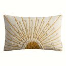 Online Designer Bedroom  Tufted Embellished Sunrise Lumbar Pillow