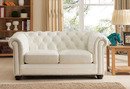 Online Designer Combined Living/Dining Crissyfield Leather Chesterfield Loveseat