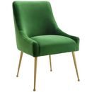 Online Designer Home/Small Office Beatrix Side Chair, Green/Brushed Gold Base