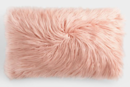Online Designer Combined Living/Dining Oversized Blush Mongolian Faux Fur Lumbar Pillow