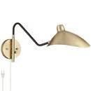 Online Designer Bedroom Colborne Brass and Black Plug-In Swing Arm Wall Lamp