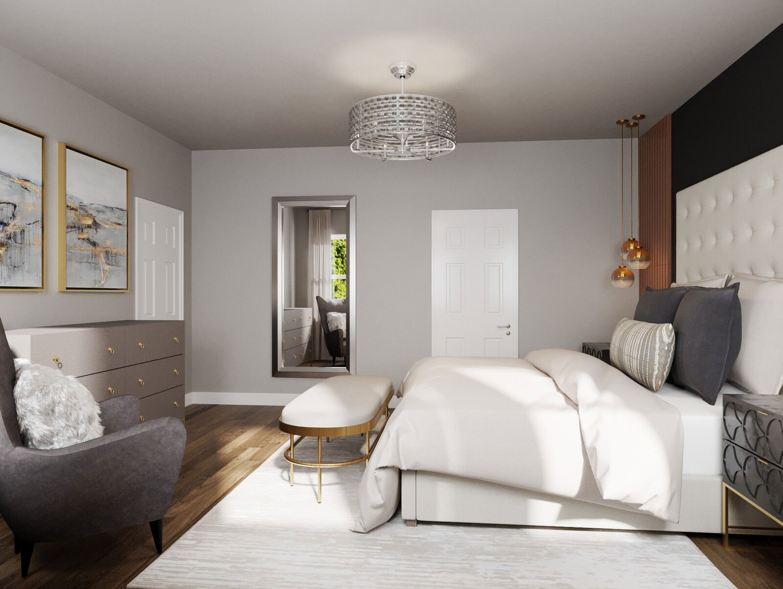 Online Designer Bedroom 3D Model 1