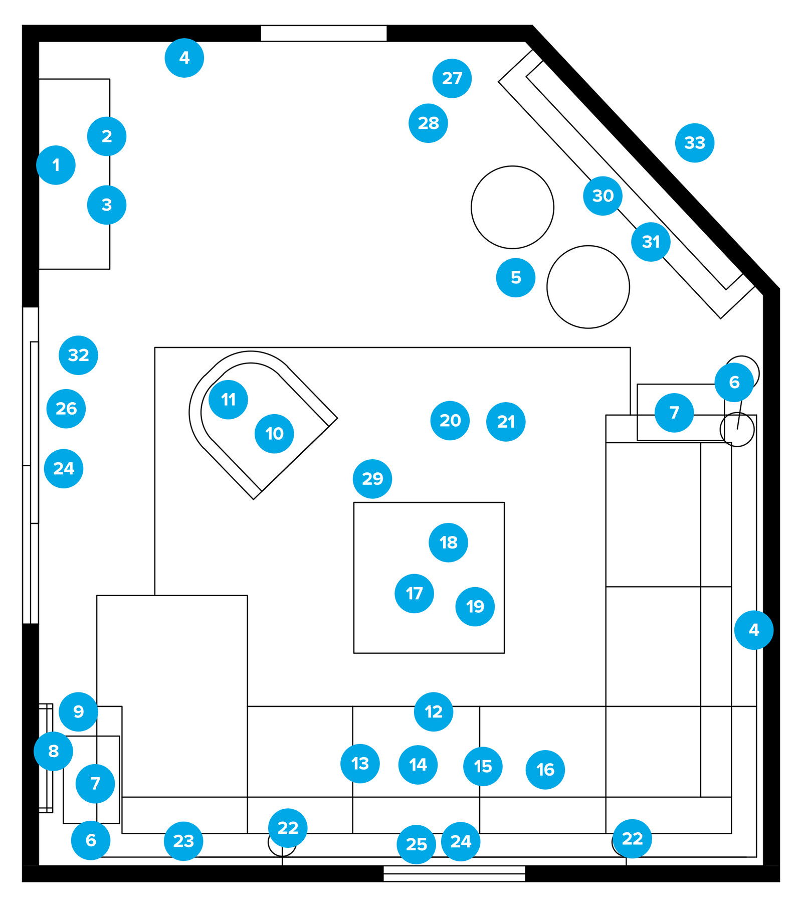 Online Designer Living Room Floorplan