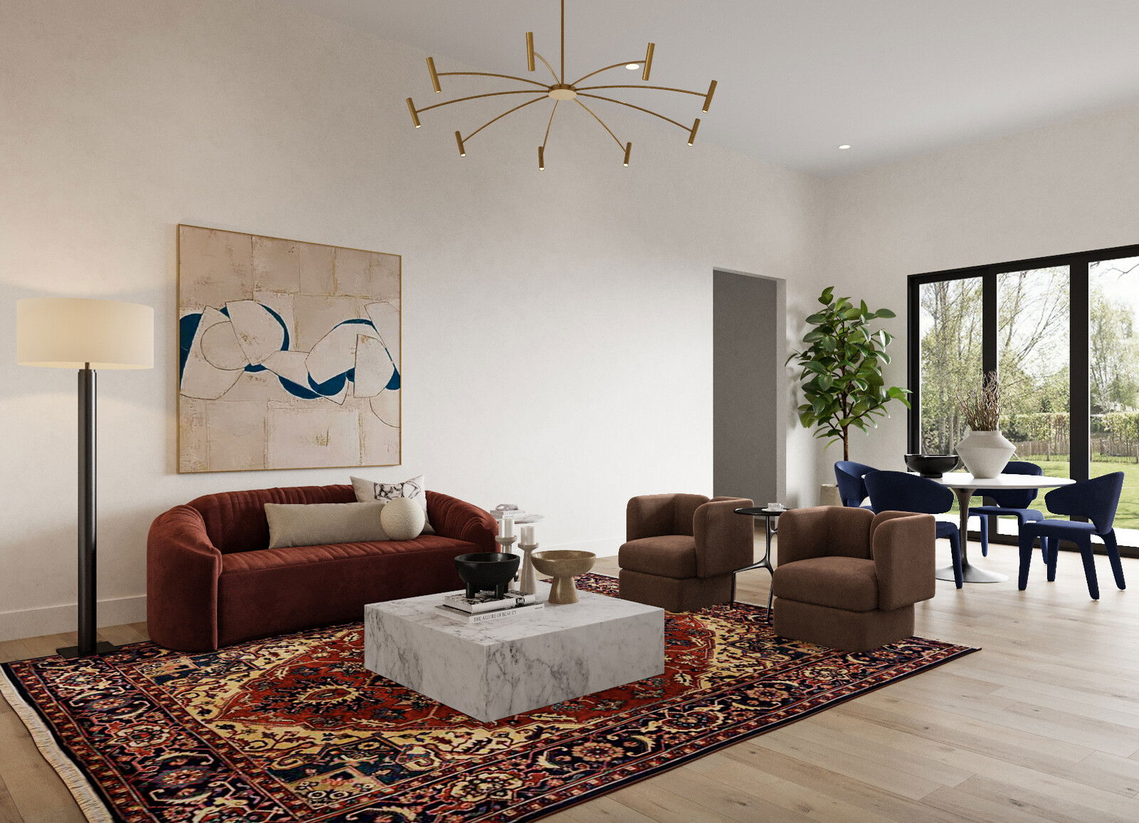 Online Designer Combined Living/Dining 3D Model 2