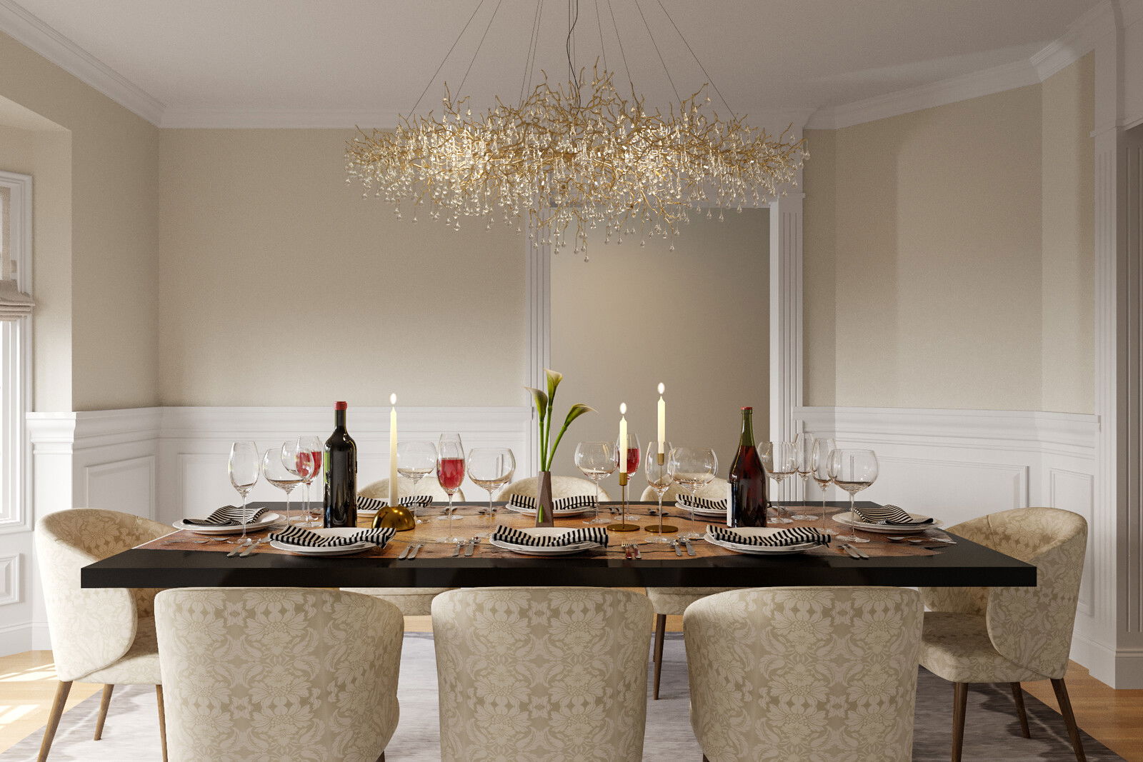 Online Designer Dining Room 3D Model 3