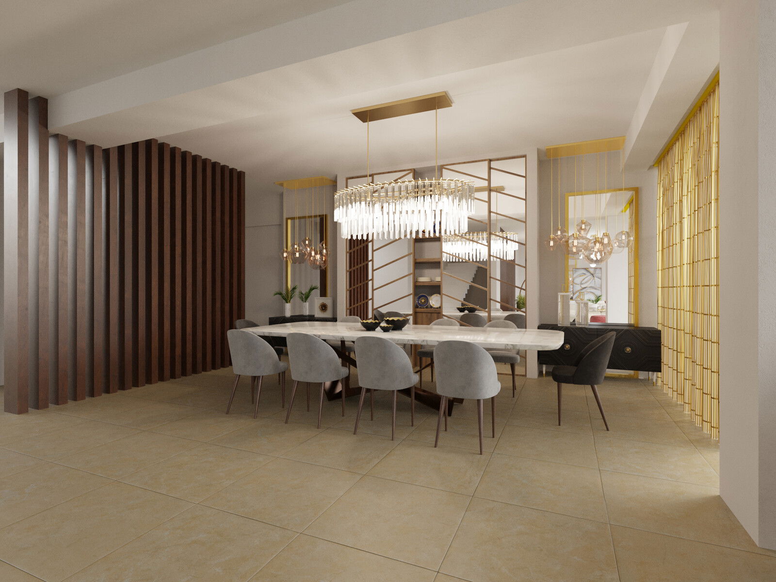 Online Designer Combined Living/Dining 3D Model 4