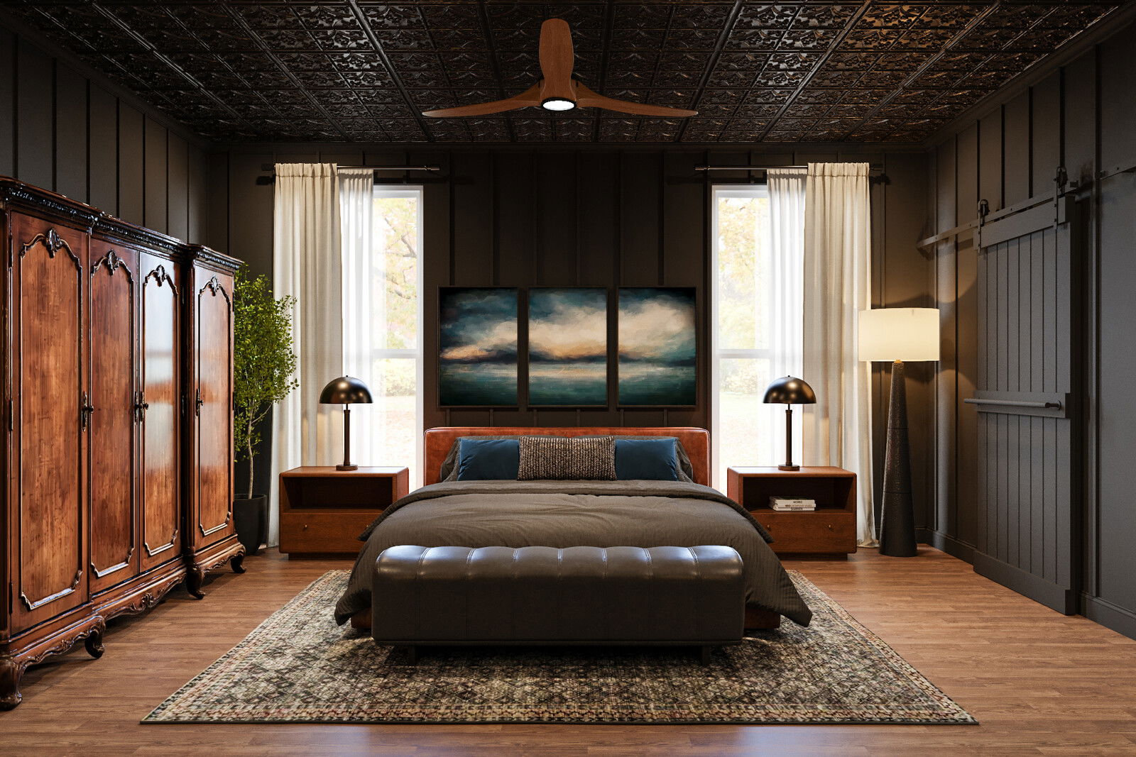Online Designer Bedroom 3D Model thumbnail1