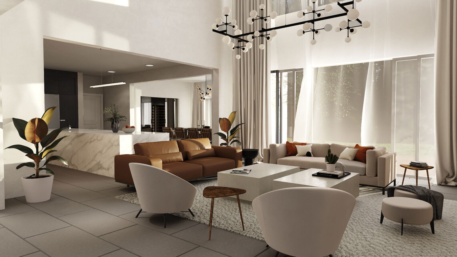 Online Designer Combined Living/Dining 3D Model 2