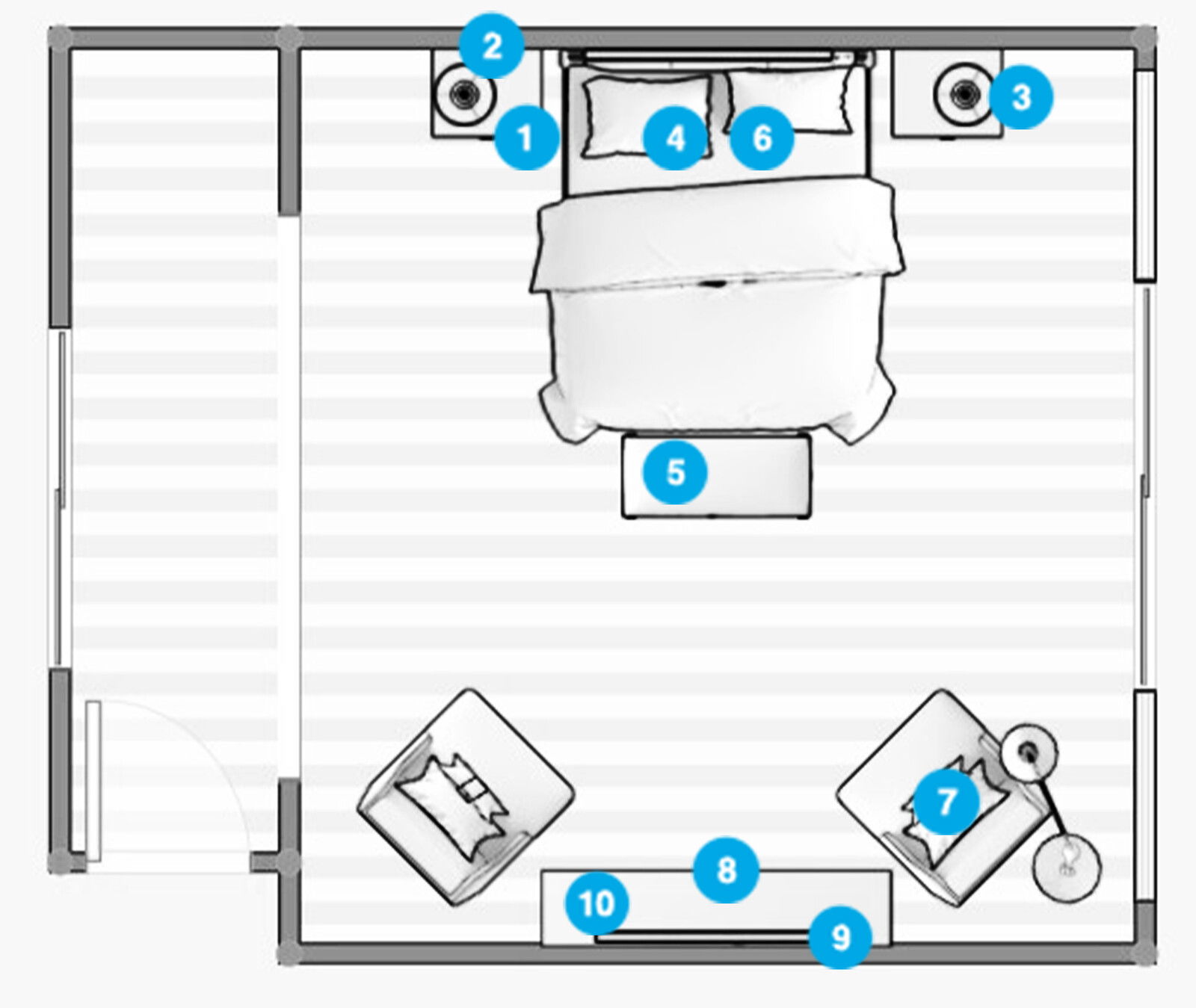 Online Designer Bedroom Floorplan