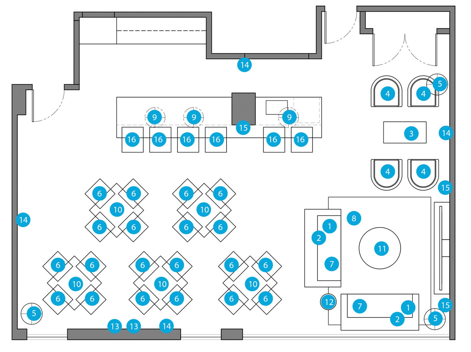 Online Designer Combined Living/Dining Floorplan
