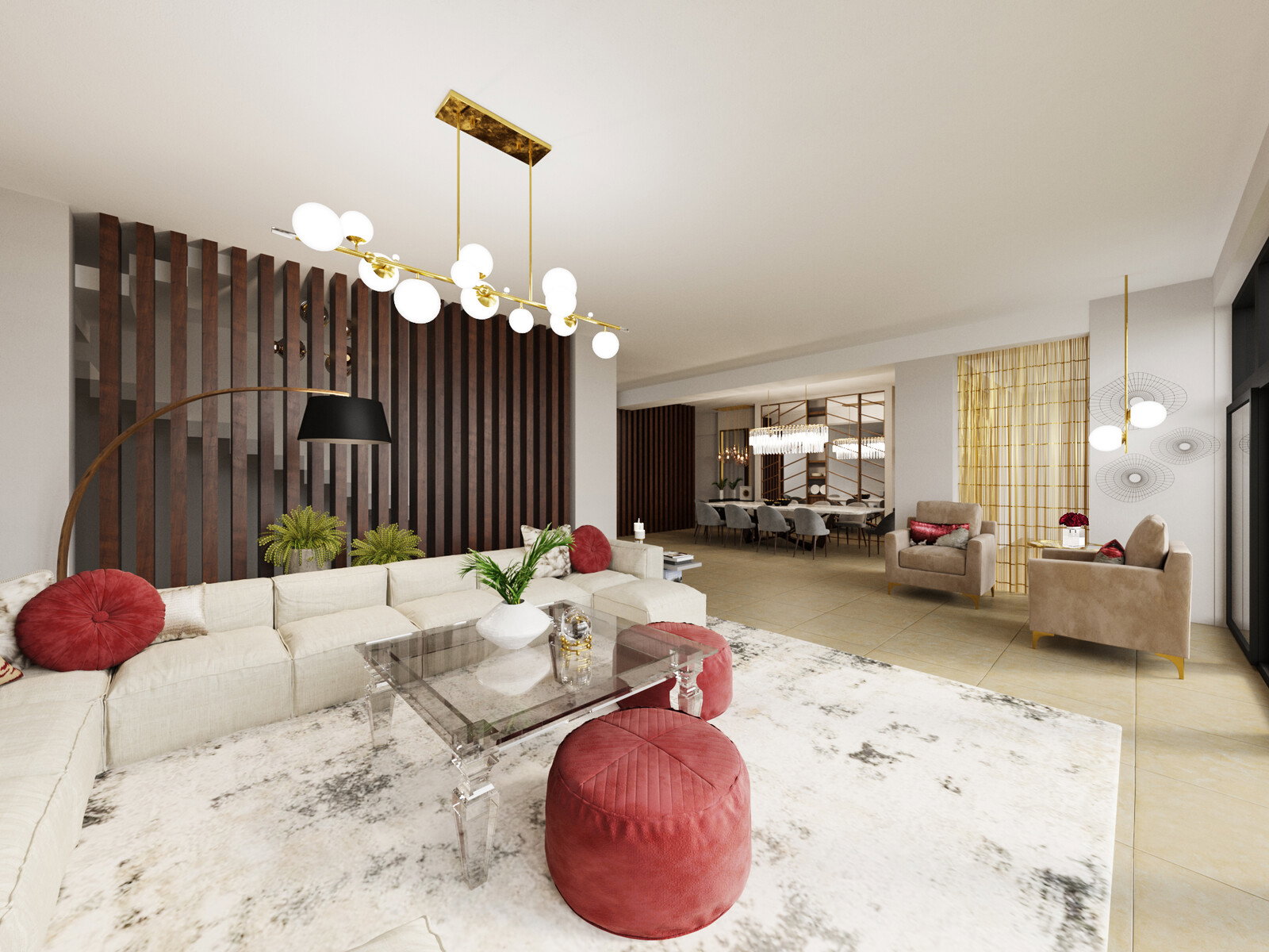 Contemporary Classic Interior Design Rendering thumb