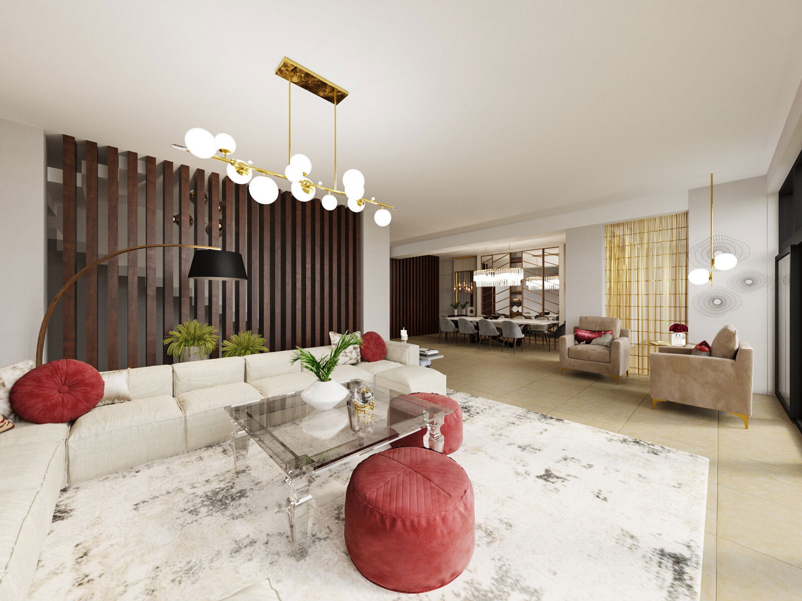 Contemporary Classic Interior Design Rendering thumb
