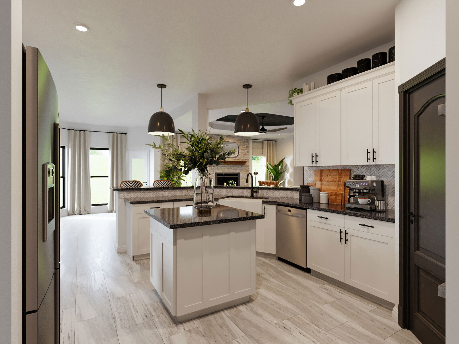 Transitional Home with Interior Kitchen Remodel 