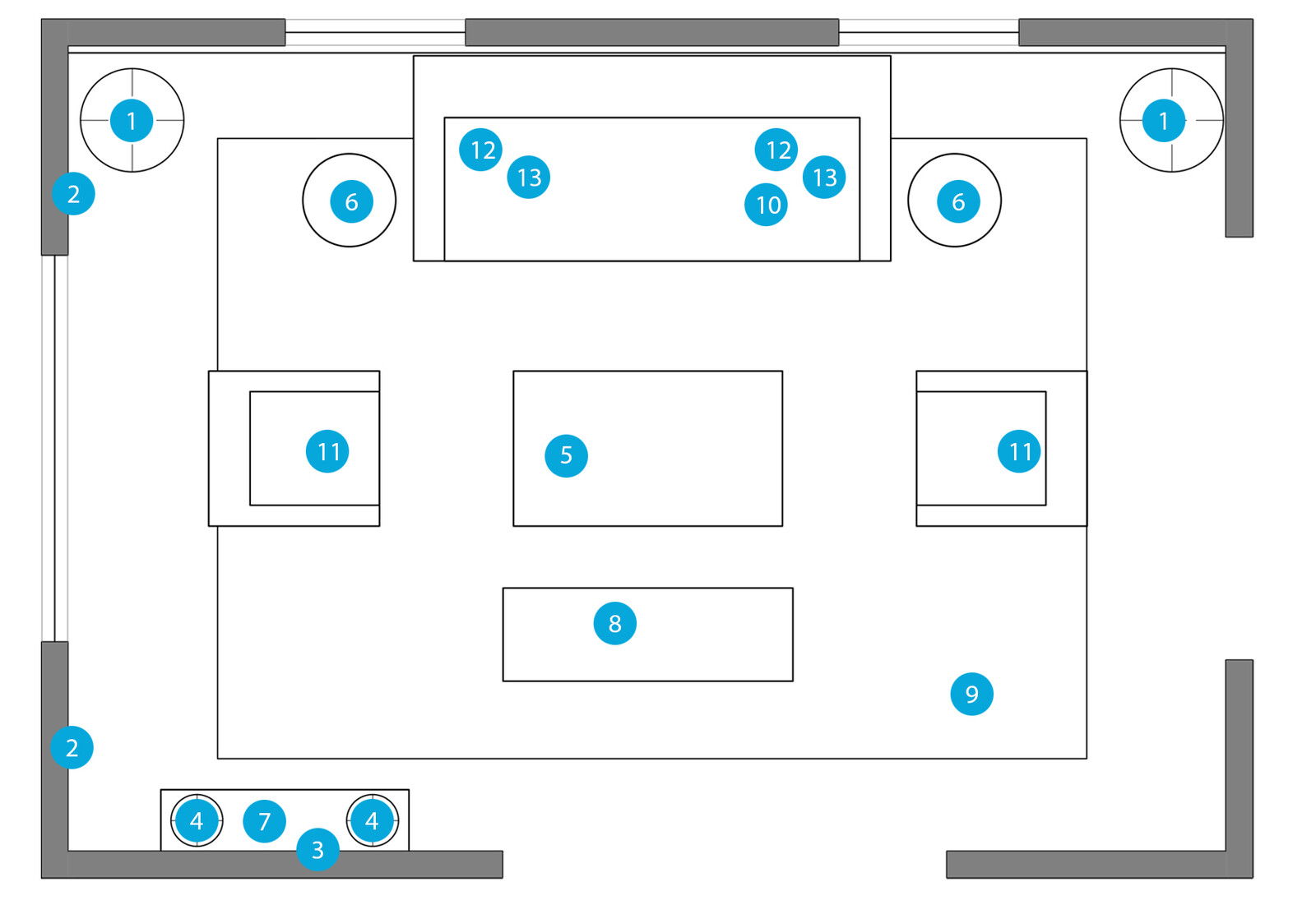 Online Designer Living Room Floorplan