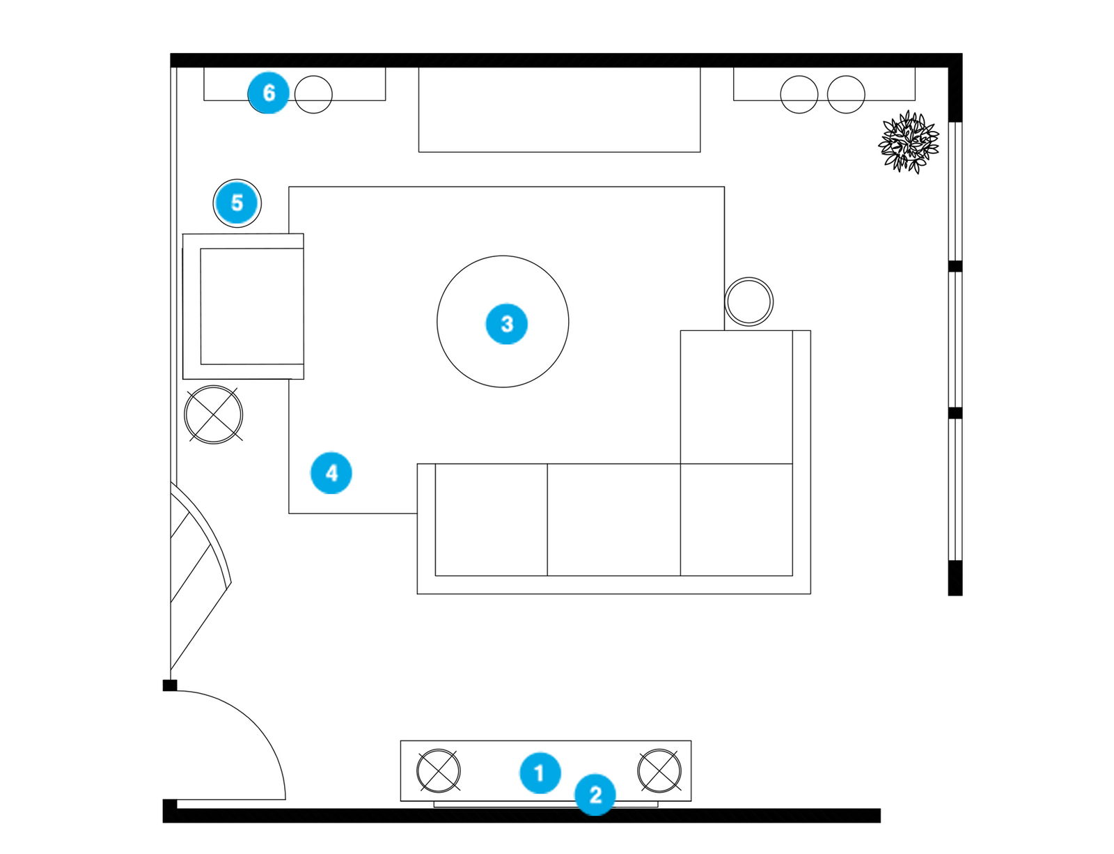 Online Designer Living Room Floorplan