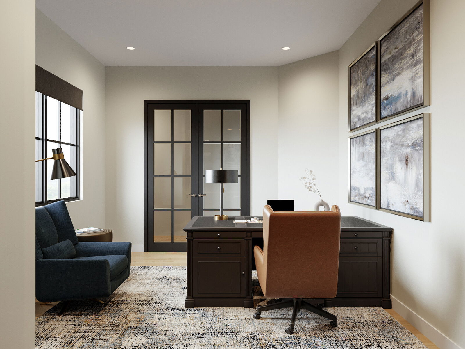 Masculine Modern Office Design