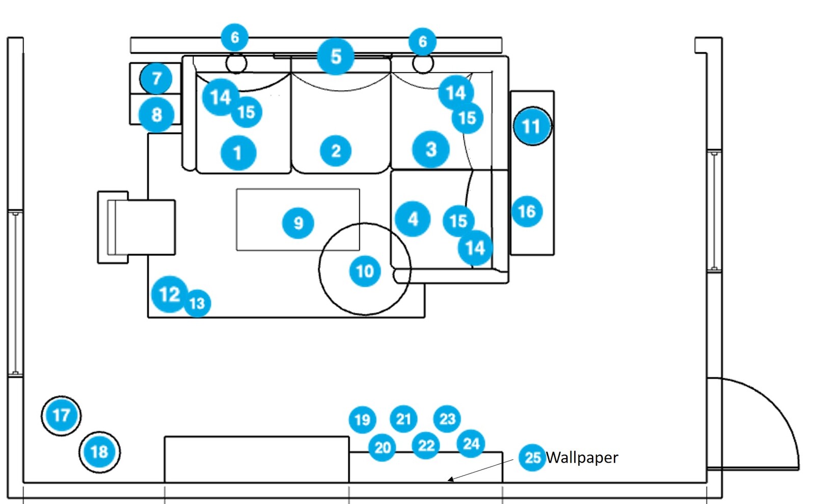 Online Designer Living Room Floorplan