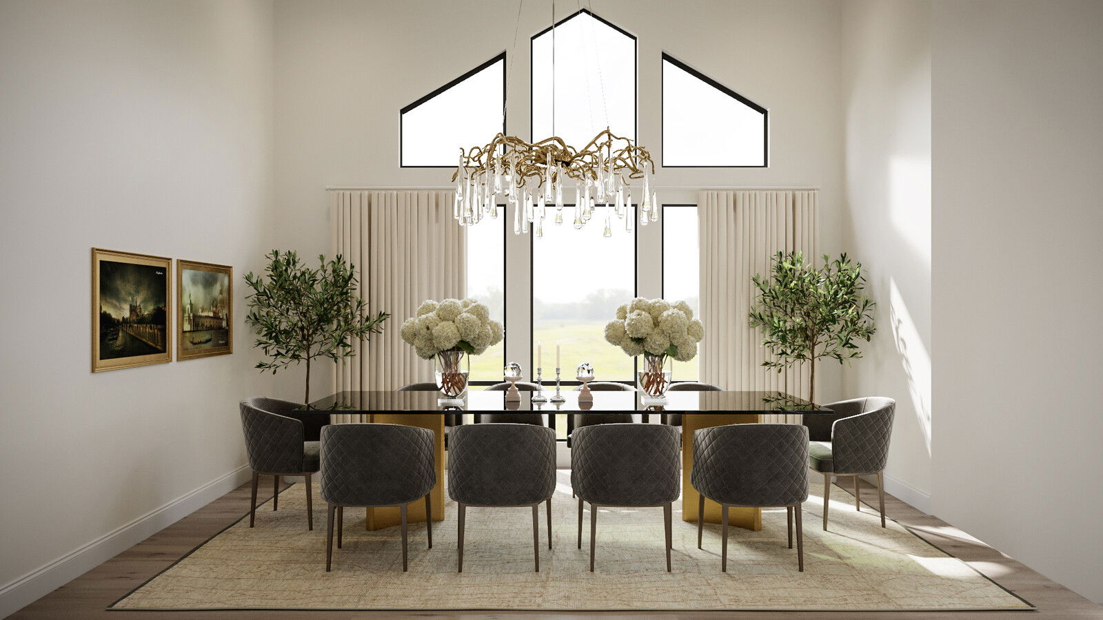 Online Designer Dining Room 3D Model 1