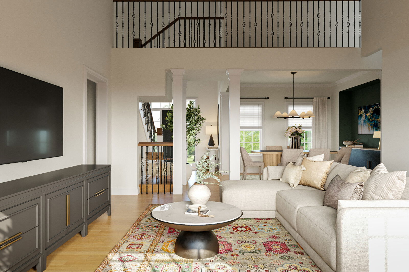 Sophisticated Modern Transitional Home Design Rendering thumb