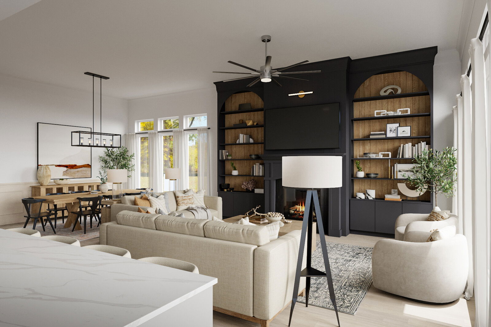 Online Designer Combined Living/Dining 3D Model 8