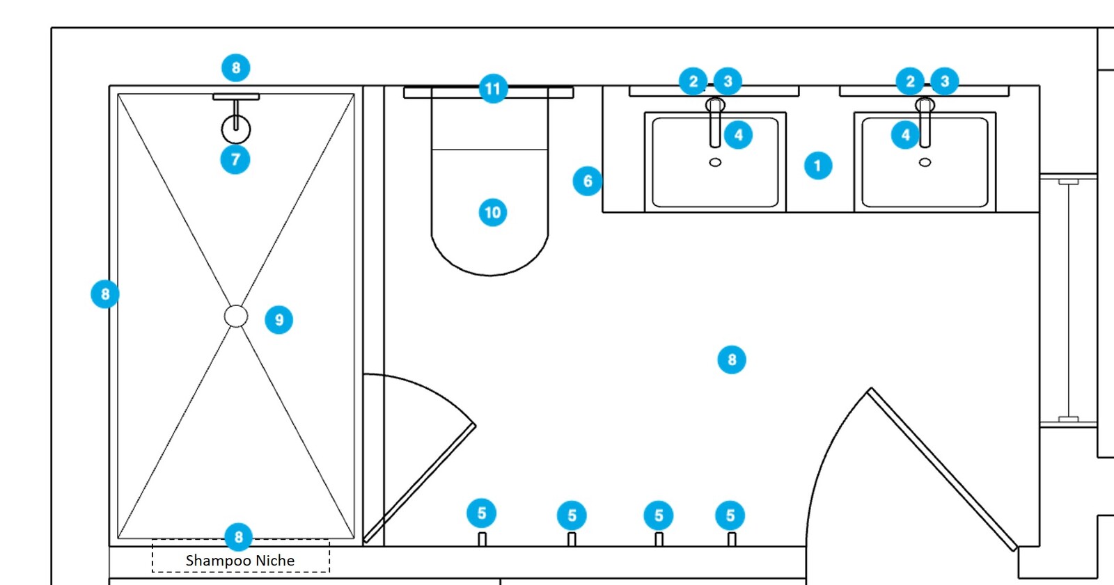 Online Designer Bathroom Floorplan