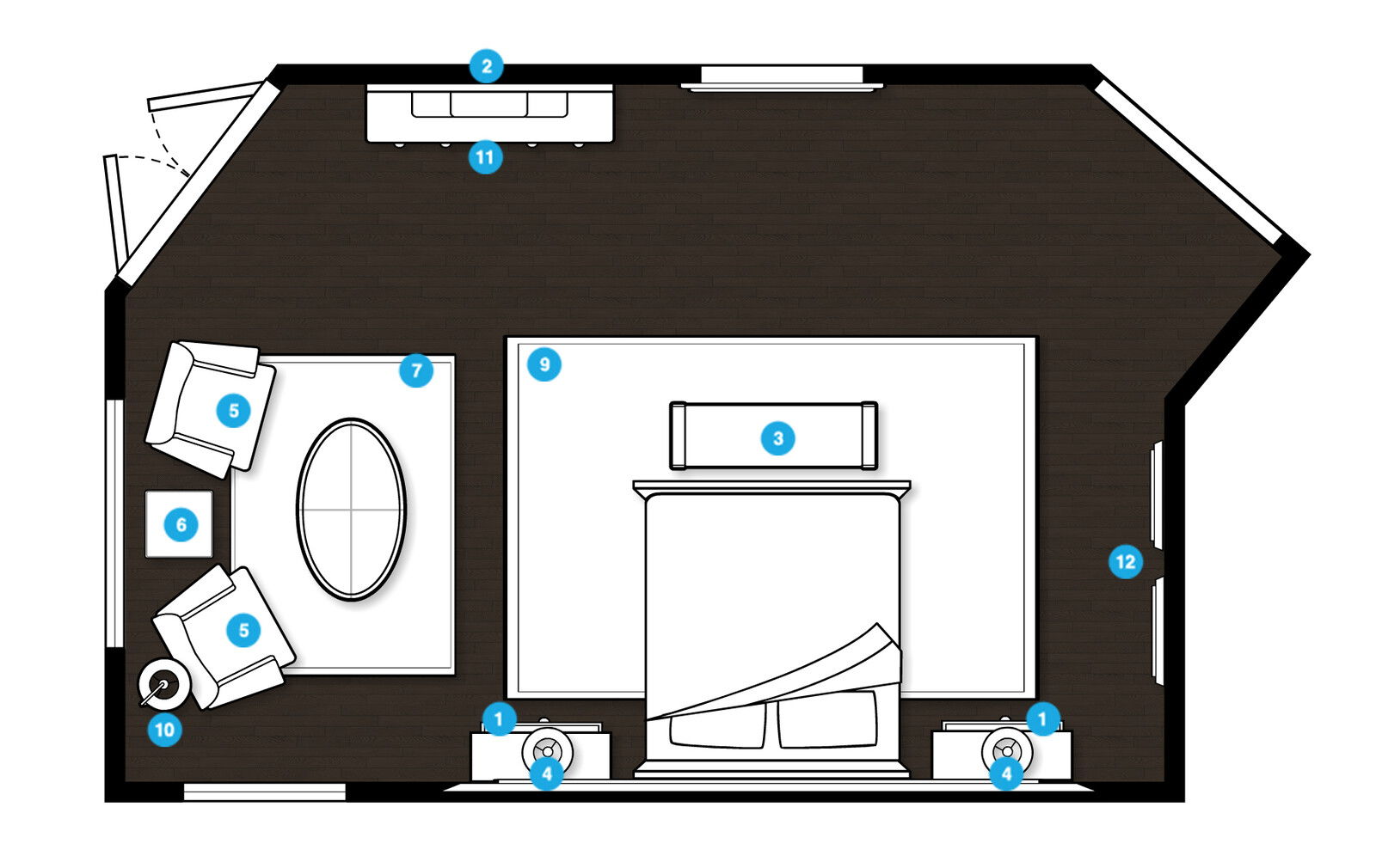 Online Designer Bedroom Floorplan