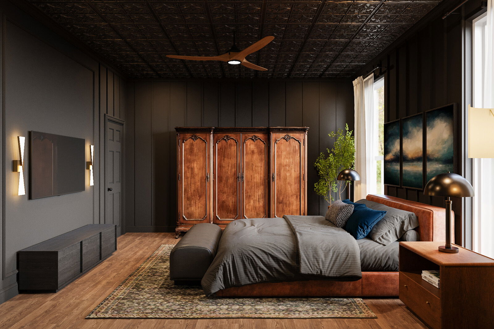 Online Designer Bedroom 3D Model thumbnail2