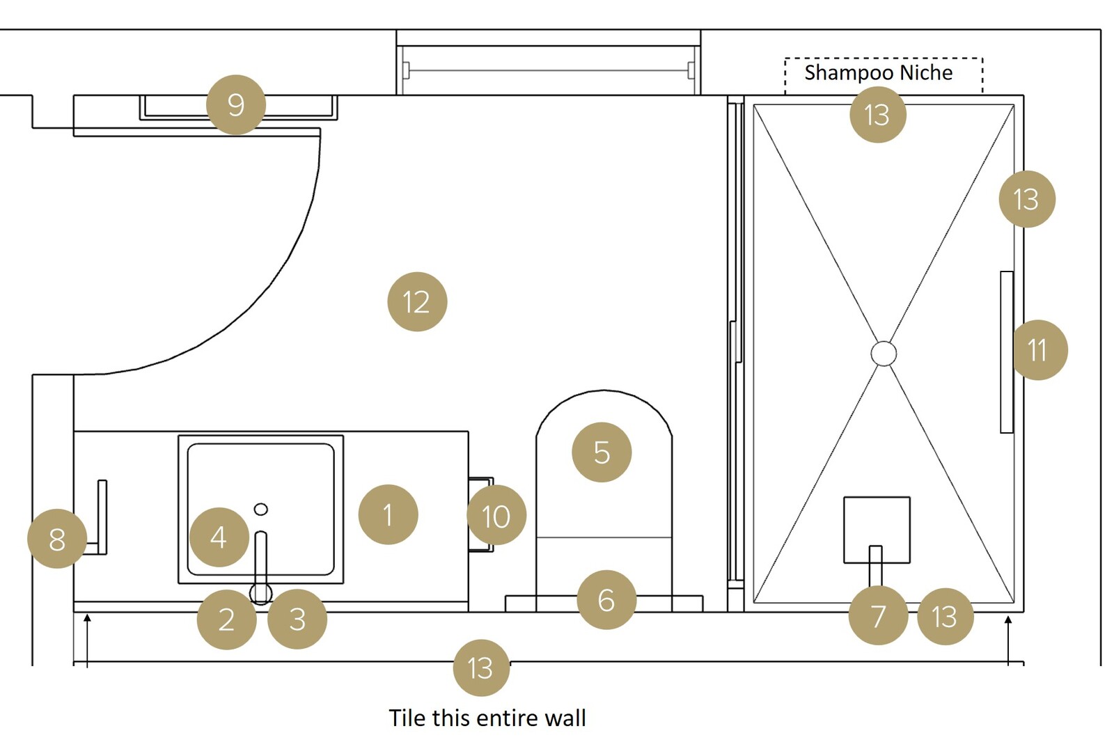Online Designer Bathroom Floorplan