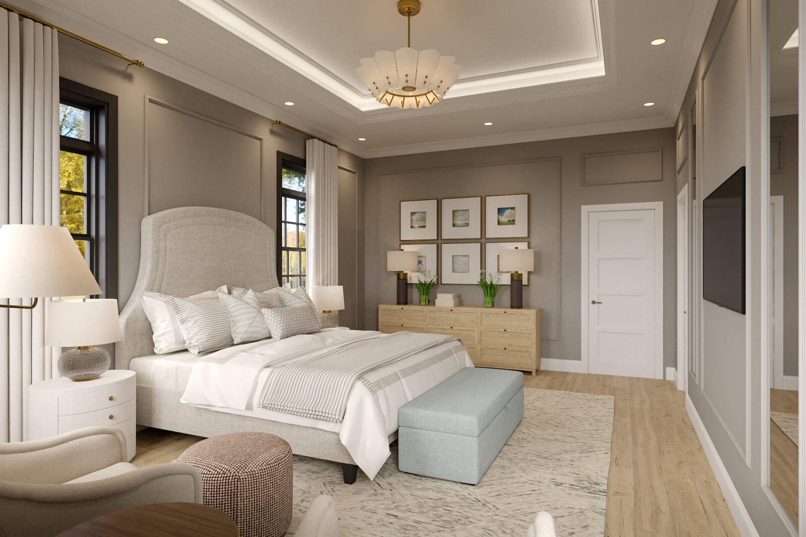 Online Designer Bedroom 3D Model thumbnail3