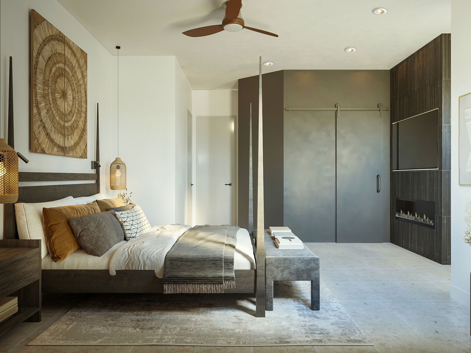 Online Designer Bedroom 3D Model 3