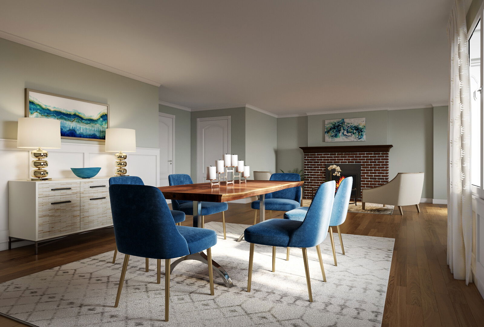 Modelo 3D Sala-Comedor del Diseñador en Línea 1