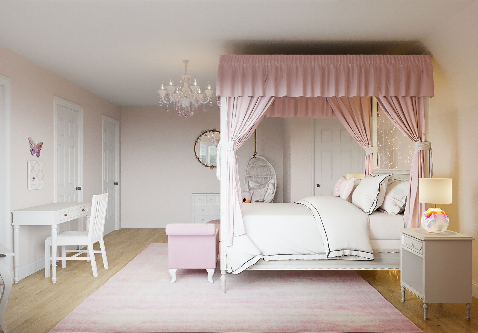 Soft and Delicate Girl's Bedroom Design