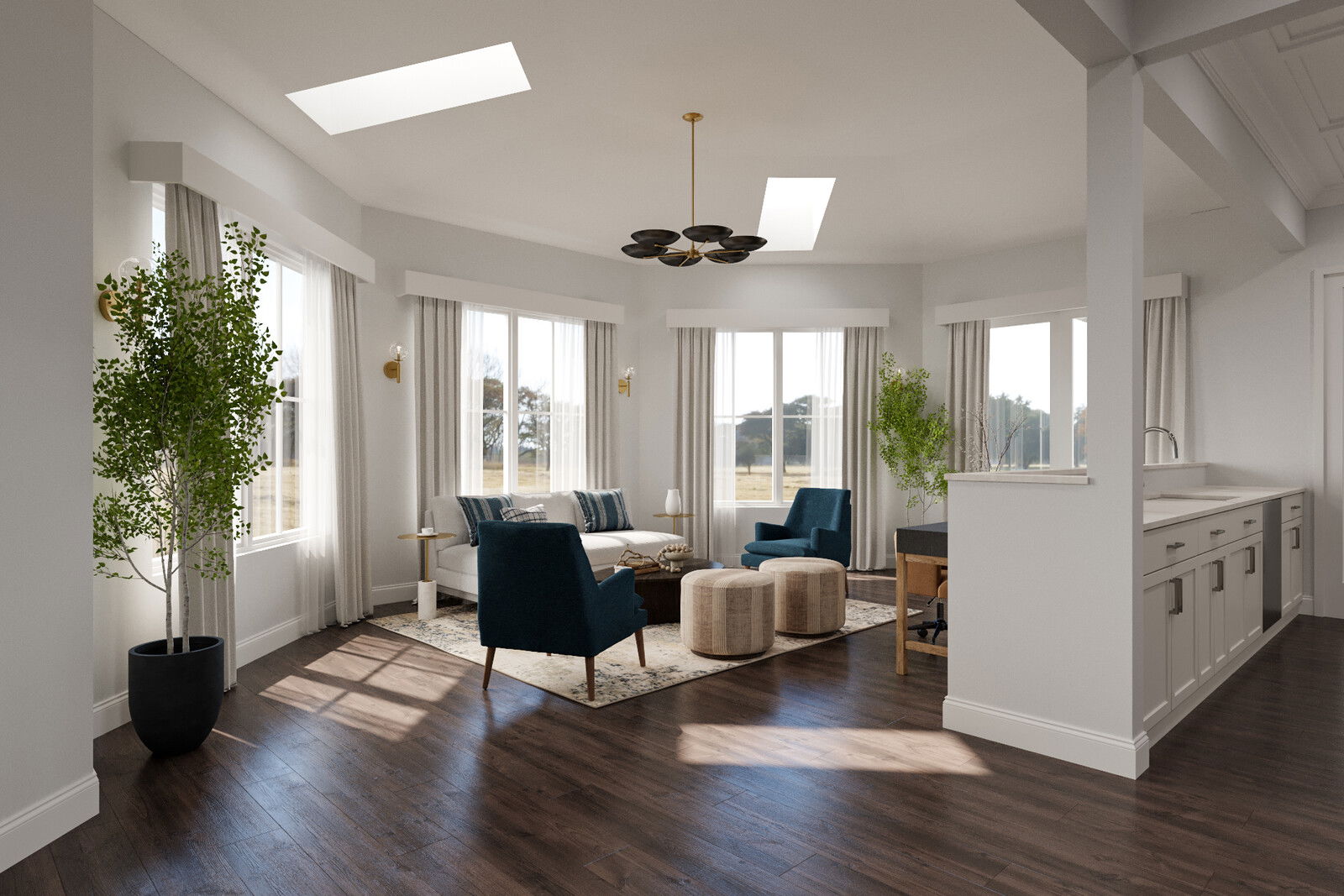 Online Designer Combined Living/Dining 3D Model 2