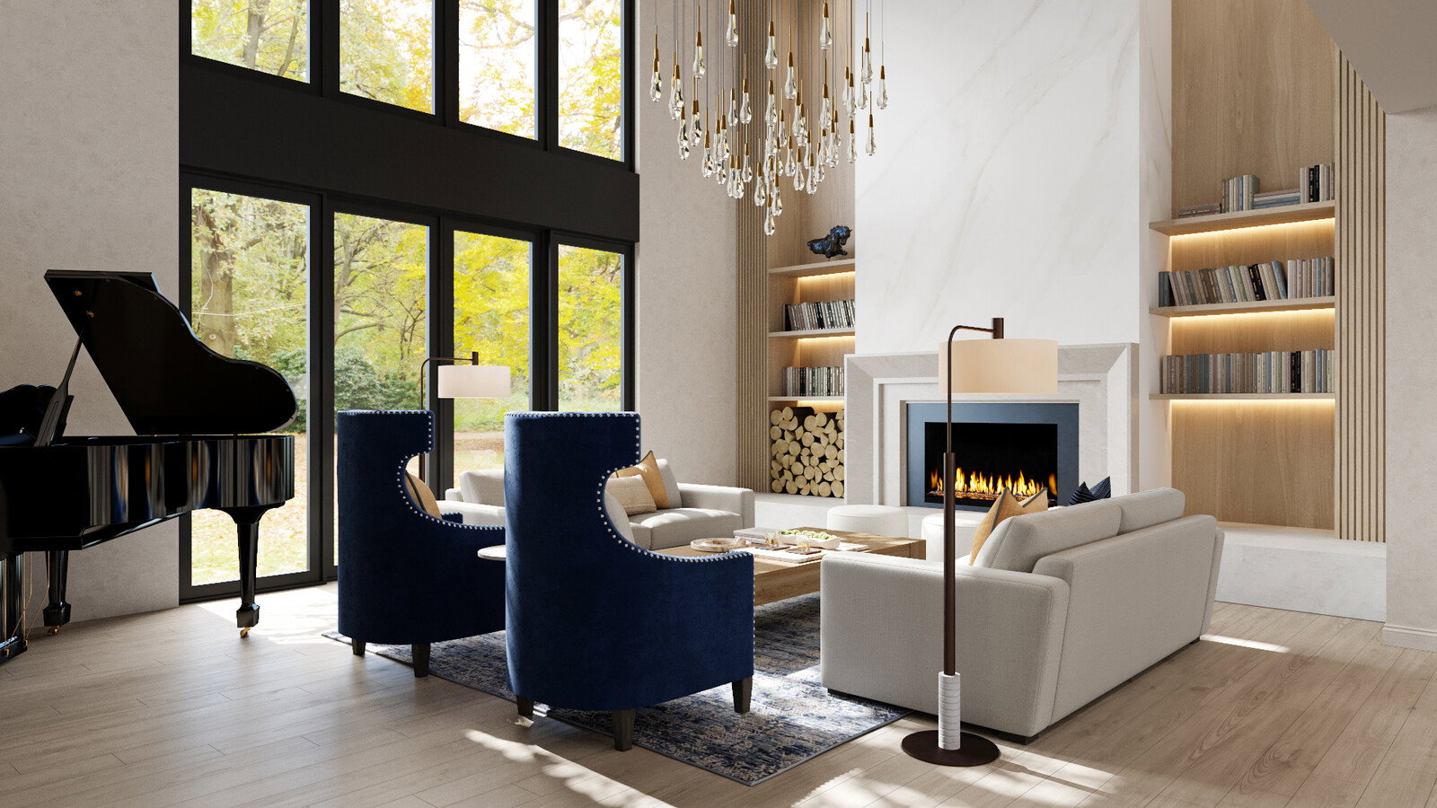 Miniatura de renderizado de renovación de diseño interior lujoso