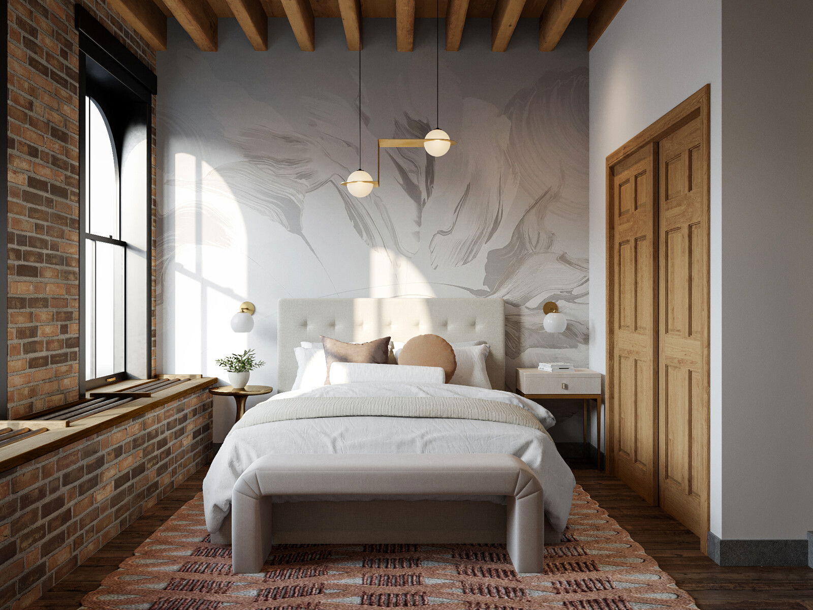 Eclectic Historic Bedroom Loft Design