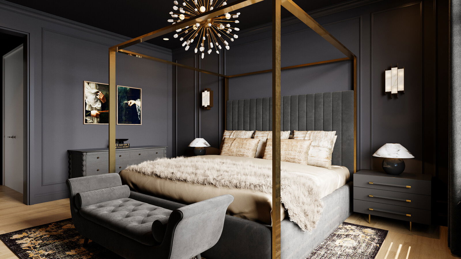 Online Designer Bedroom 3D Model 3