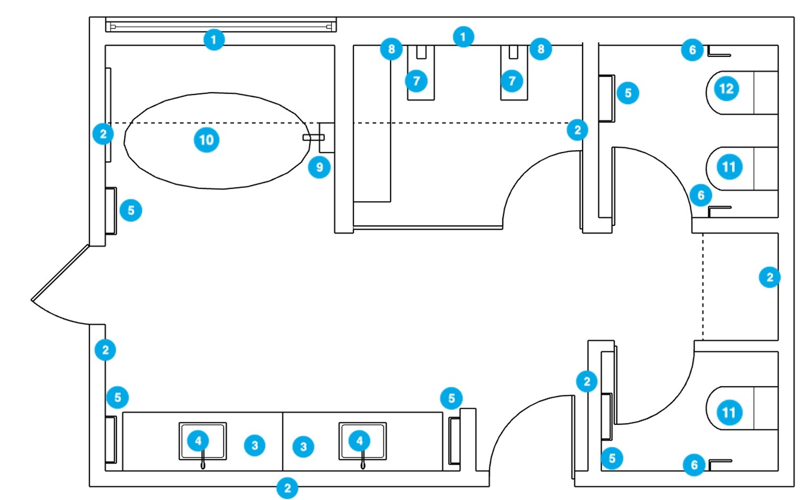 Online Designer Bathroom Floorplan