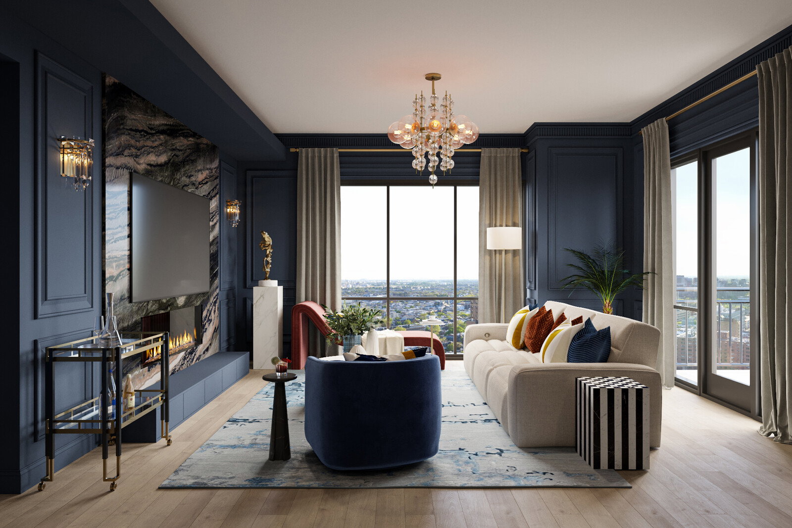 Online Designer Combined Living/Dining 3D Model 1