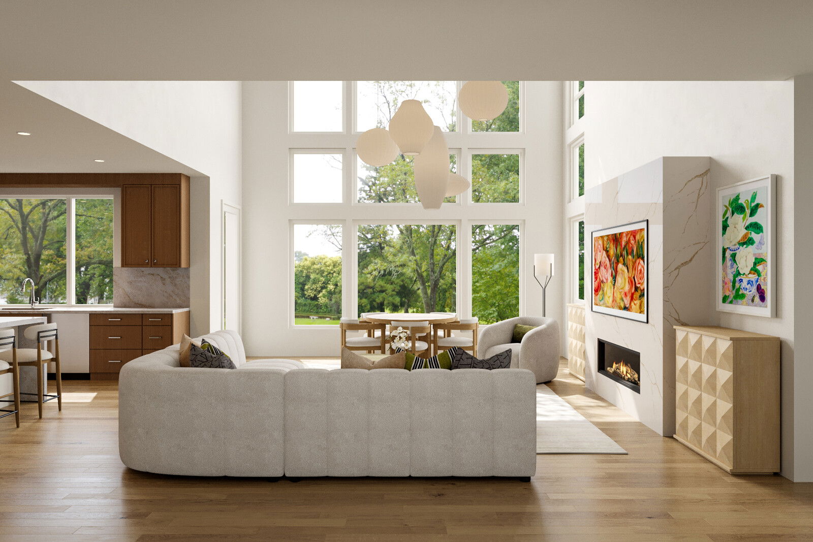 Online Designer Combined Living/Dining 3D Model 2
