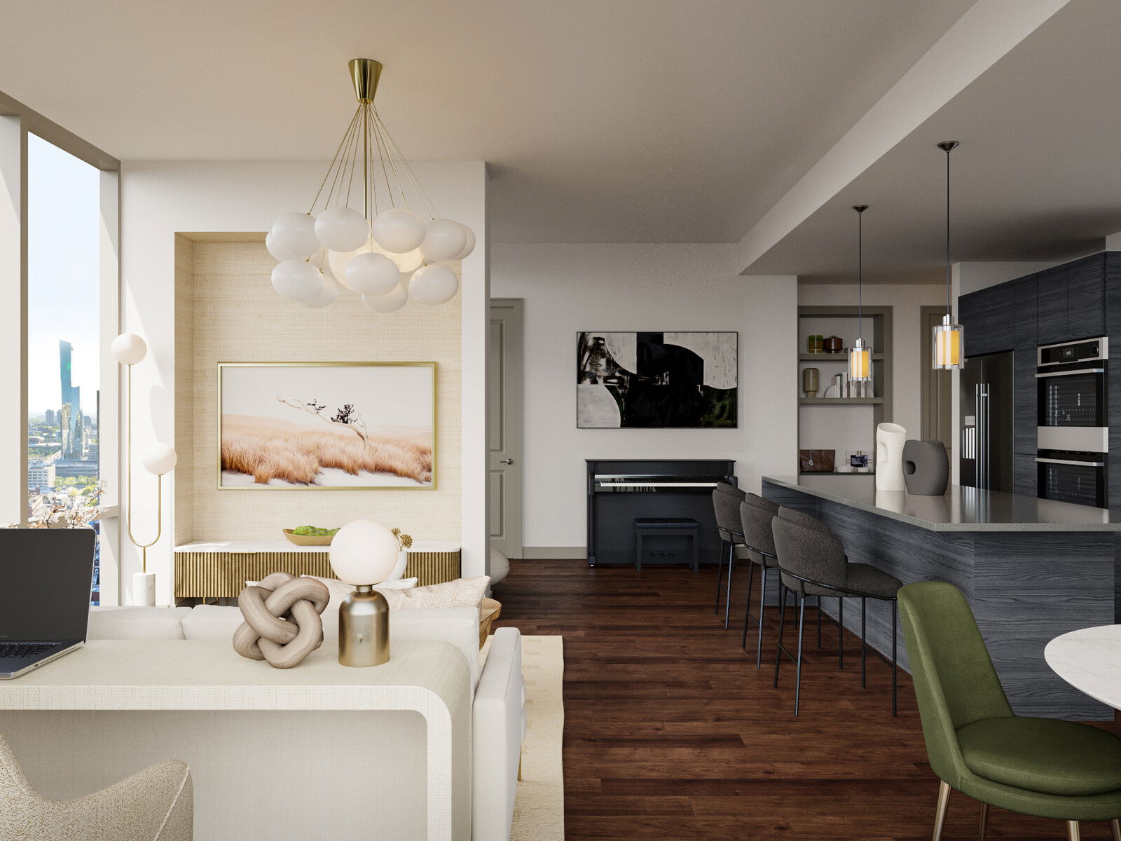 Online Designer Combined Living/Dining 3D Model 2