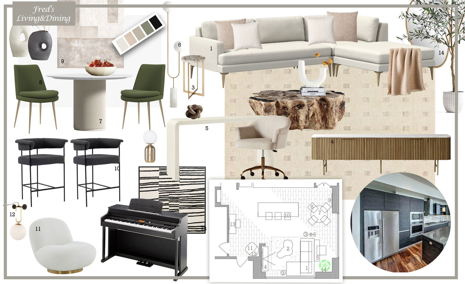 Online Designer Combined Living/Dining Interior Design Ideas