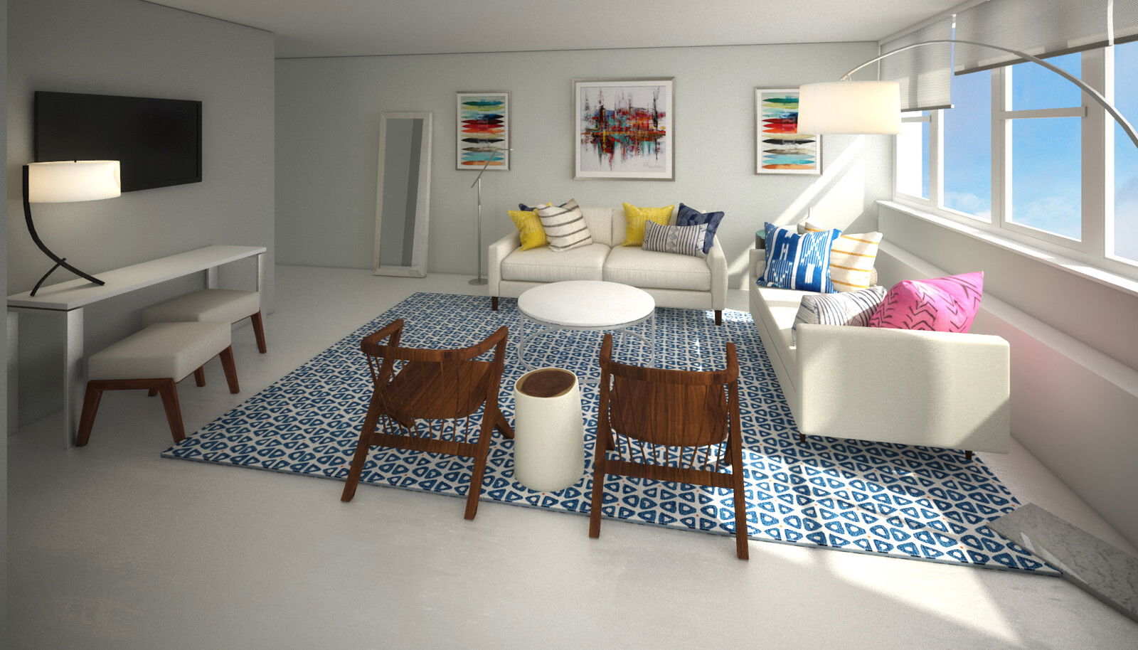 Modelo 3D Combinado Sala/Comedor Diseñador Online 5
