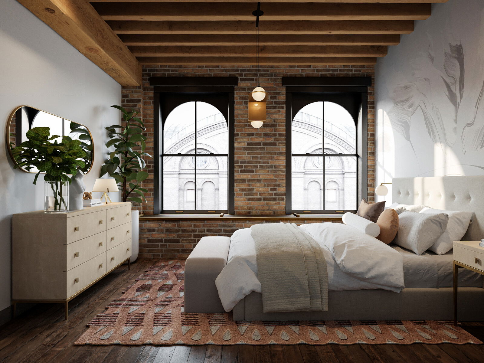 Eclectic Historic Bedroom Loft Design