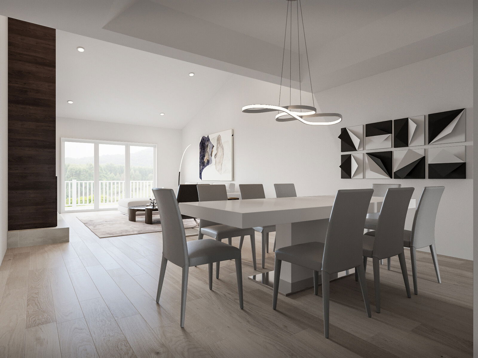 Online Designer Combined Living/Dining 3D Model 1