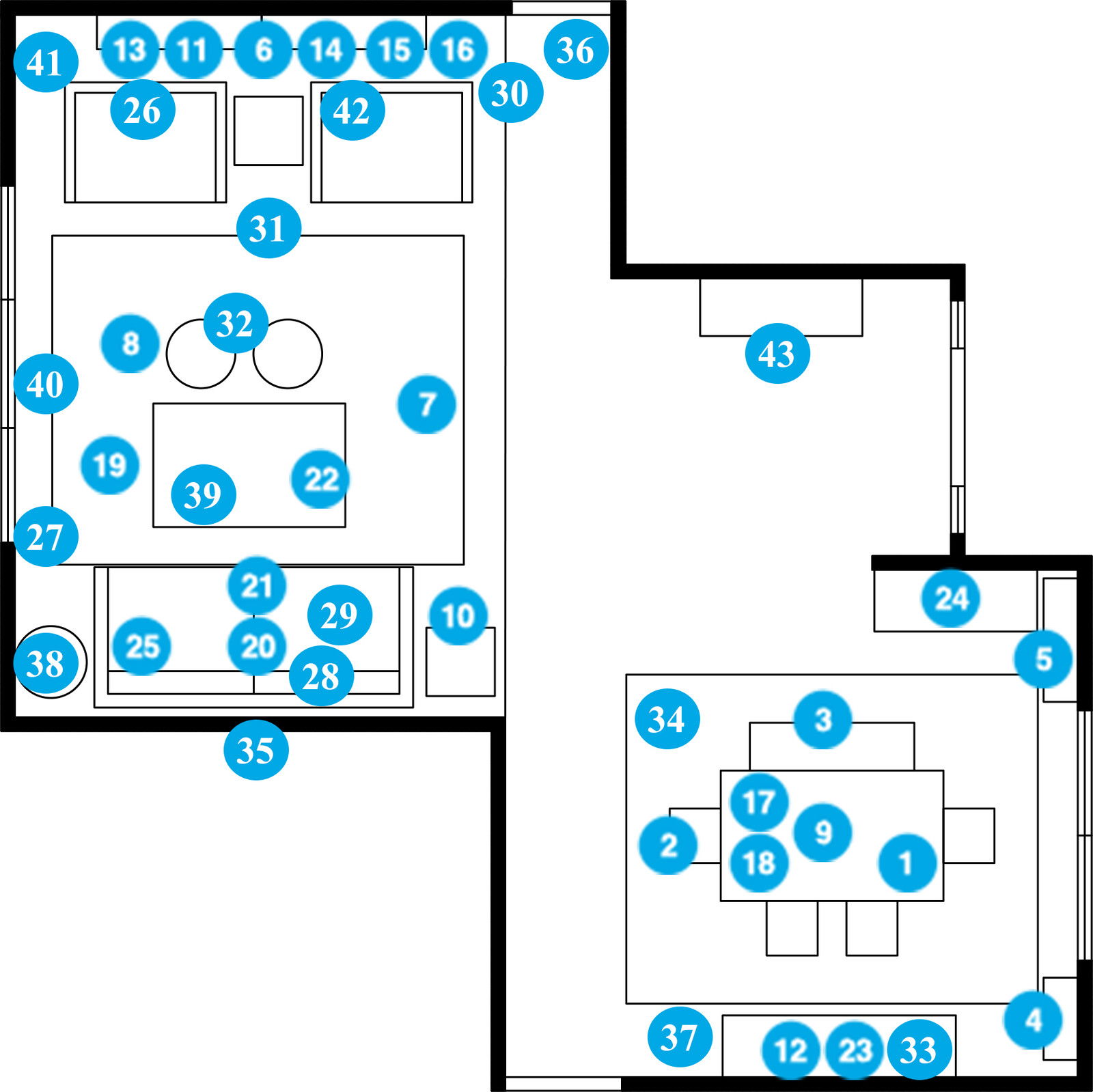 Online Designer Living Room Floorplan