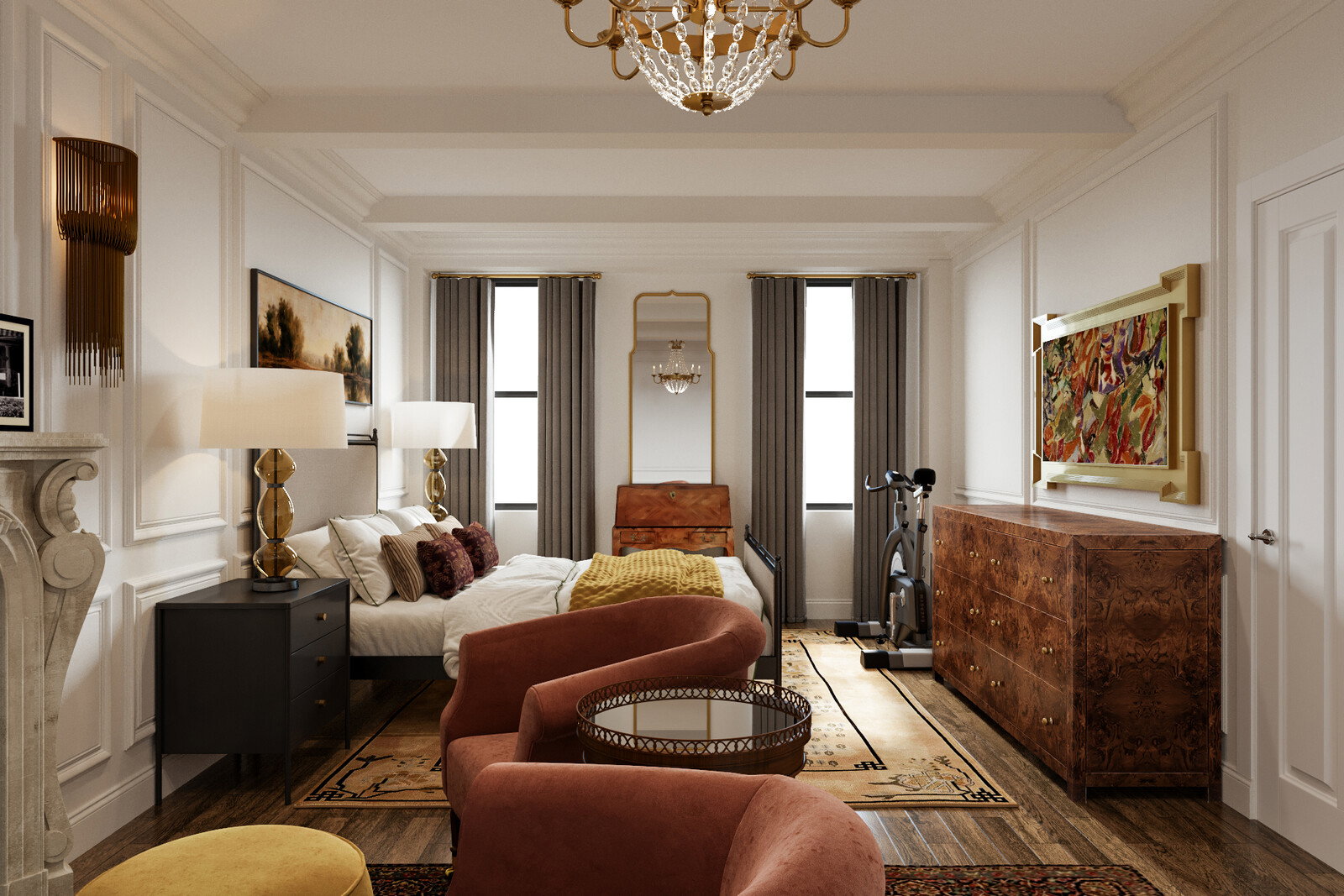 Online Designer Bedroom 3D Model 1