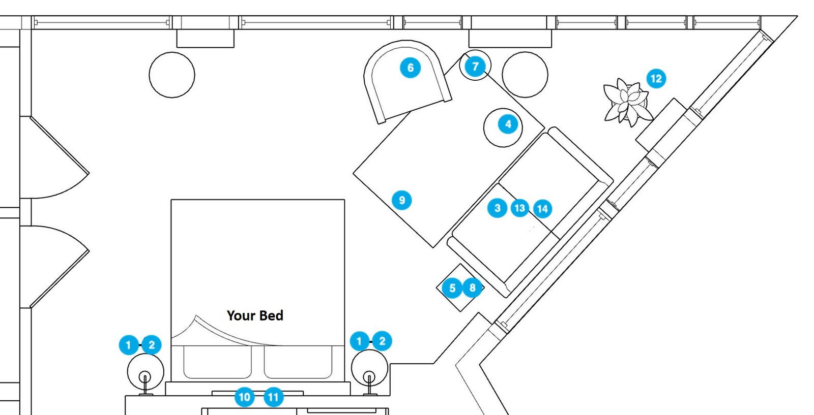 Online Designer Bedroom Floorplan