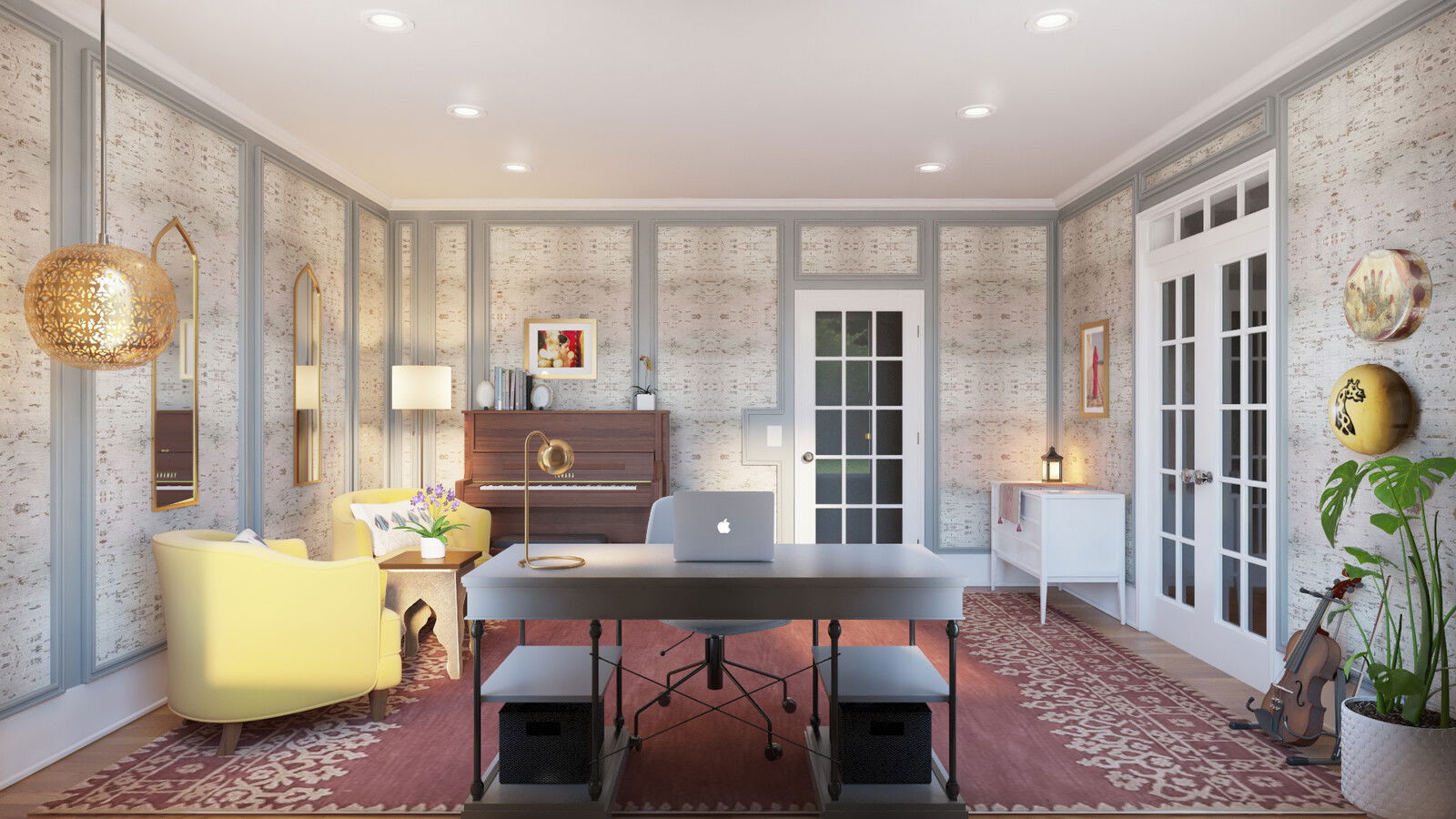 Music and Home Office Interior Design